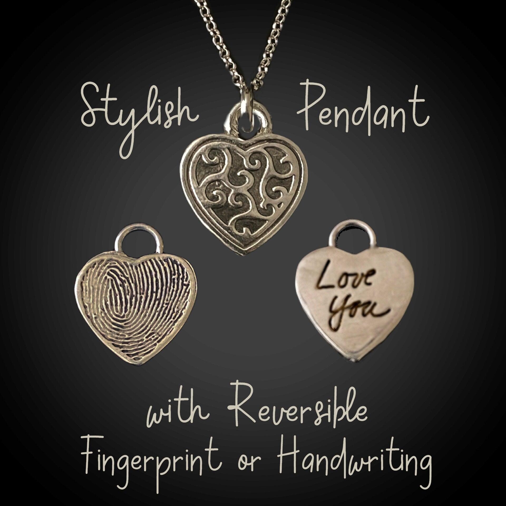 Reversible Fingerprint Pendant with Stylish Design - Adorn Designs Jewelery