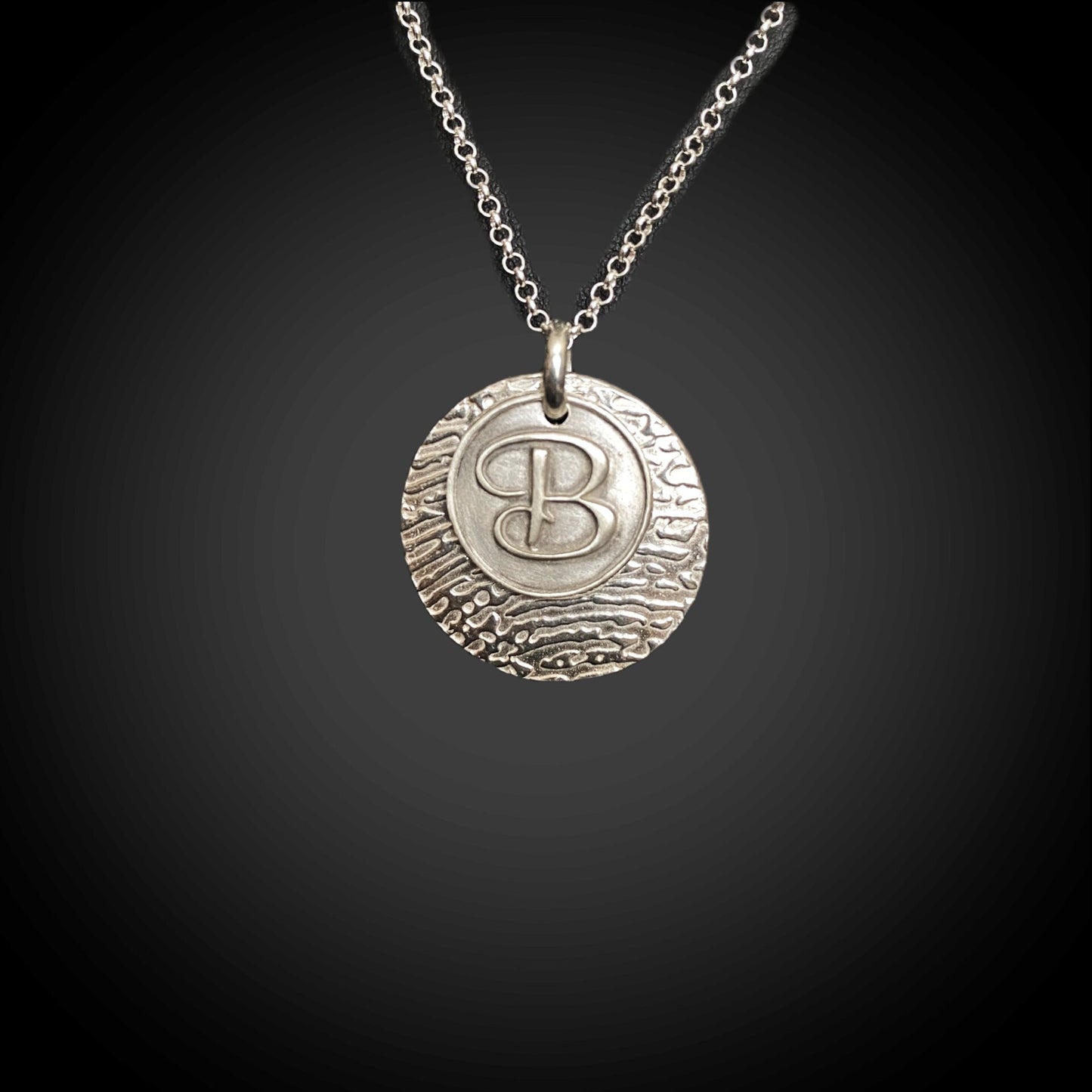 Fingerprint Necklace with Initial Charm