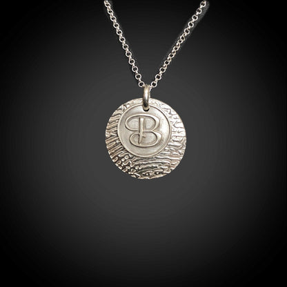 Fingerprint Necklace with Initial Charm - Adorn Designs Jewelery