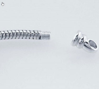 Pandora Style Sterling Silver Bracelet w/ Fingerprint Charm Bead