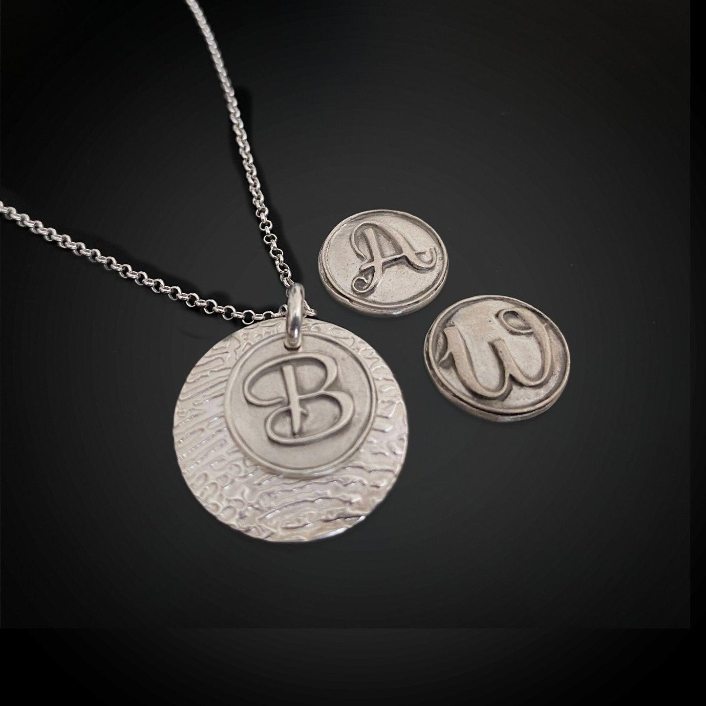 Fingerprint Necklace with Initial Charm - Adorn Designs Jewelery