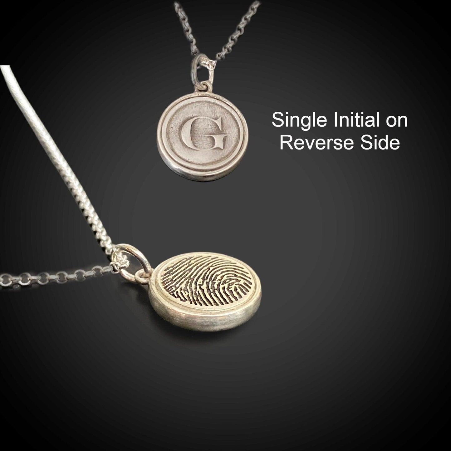 Double Sided Sterling Silver Fingerprint Pendant - Adorn Designs Jewelery