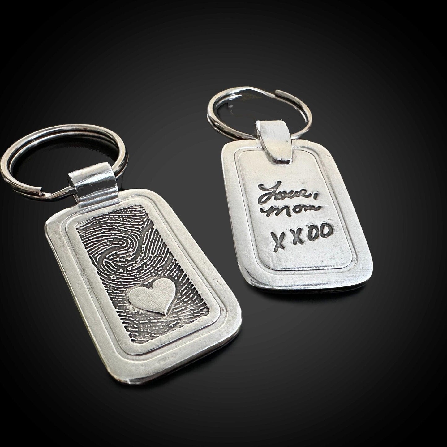 Fingerprint Keychain | Sterling Silver Accessory